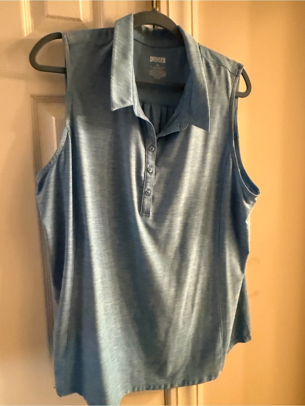 Duluth Trading Co Blue Sleeveless Polo Camisole